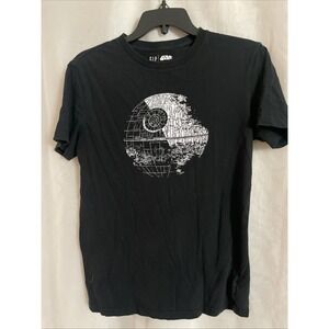 Gap Star Wars XS Women's Death Star T Shirt Black White‎ Cotton